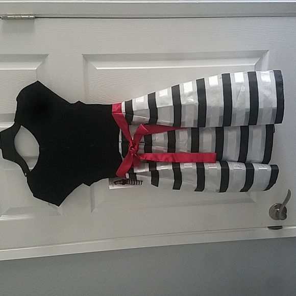 Jona Michelle girls dress, size 12. Black, white, and red. - Picture 2 of 4